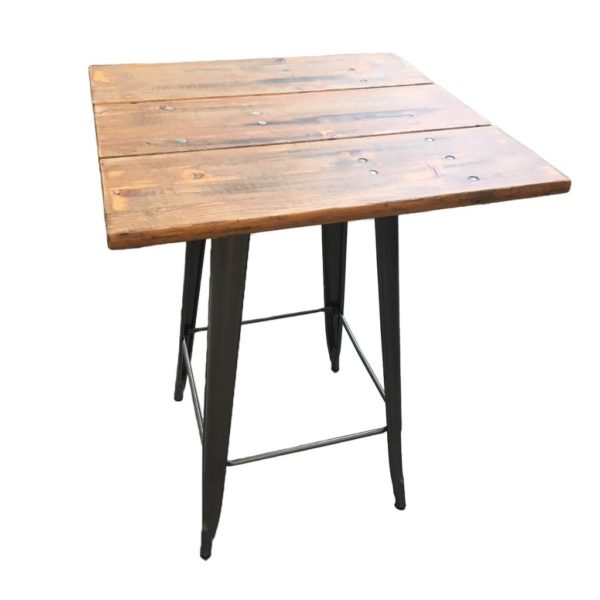Stehtisch Industry schwarz - Tischplatte Vintage