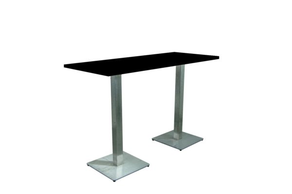 Stehtisch Edelstahl LARGE - schwarz 175 x 70 cm